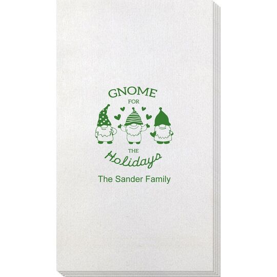 Gnome For The Holidays Bamboo Luxe Guest Towels